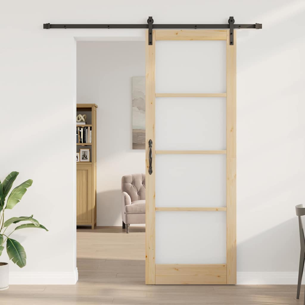 Sliding Door ORKDAL Brown 83 x 232 cm Solid Pine wood