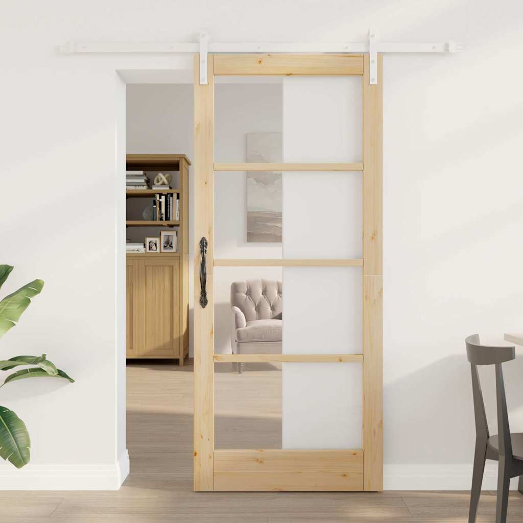 Sliding Door ORKDAL Brown 86 x 198.5 cm Solid Pine wood