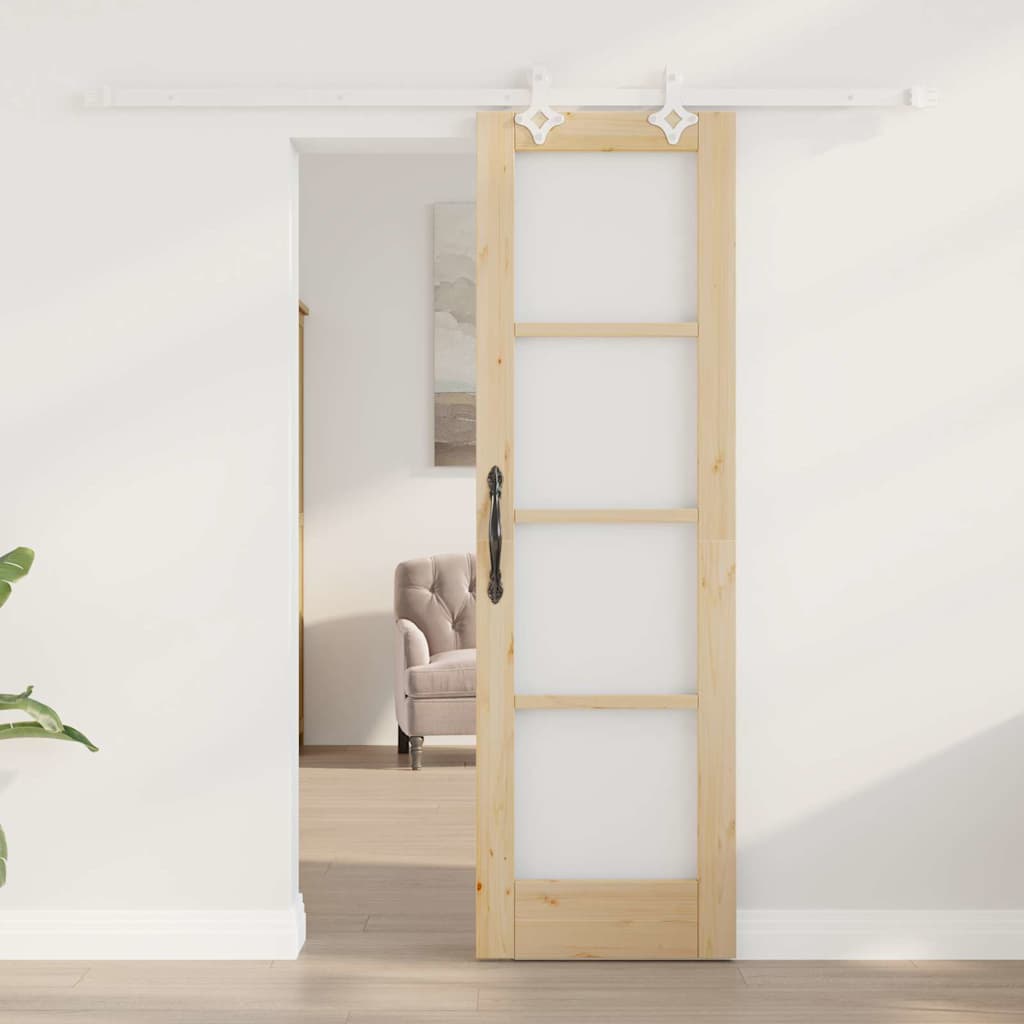 Sliding Door Manual Brown 61 x 198.5 cm Wood and metal
