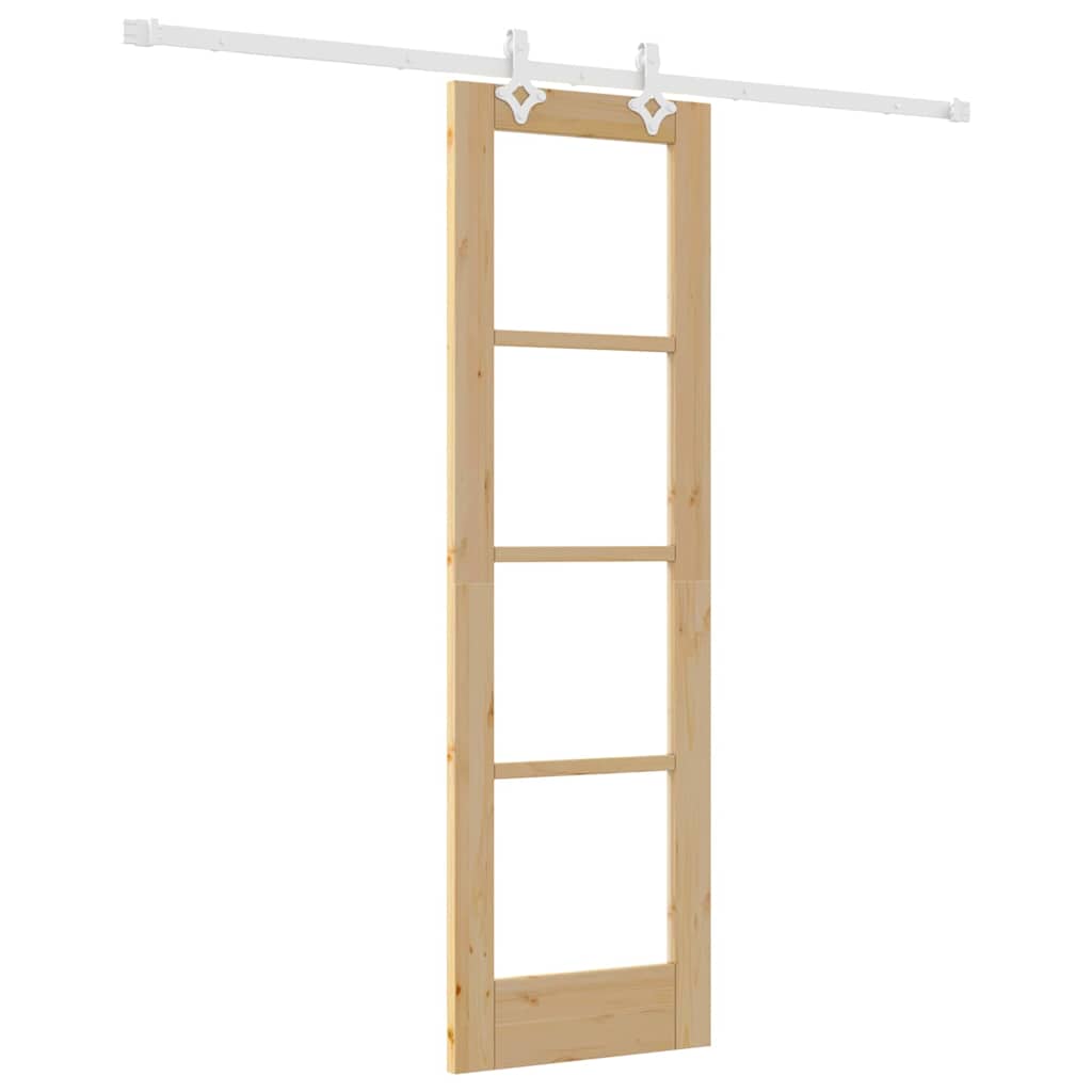 Sliding Door Manual Brown 61 x 198.5 cm Wood and metal
