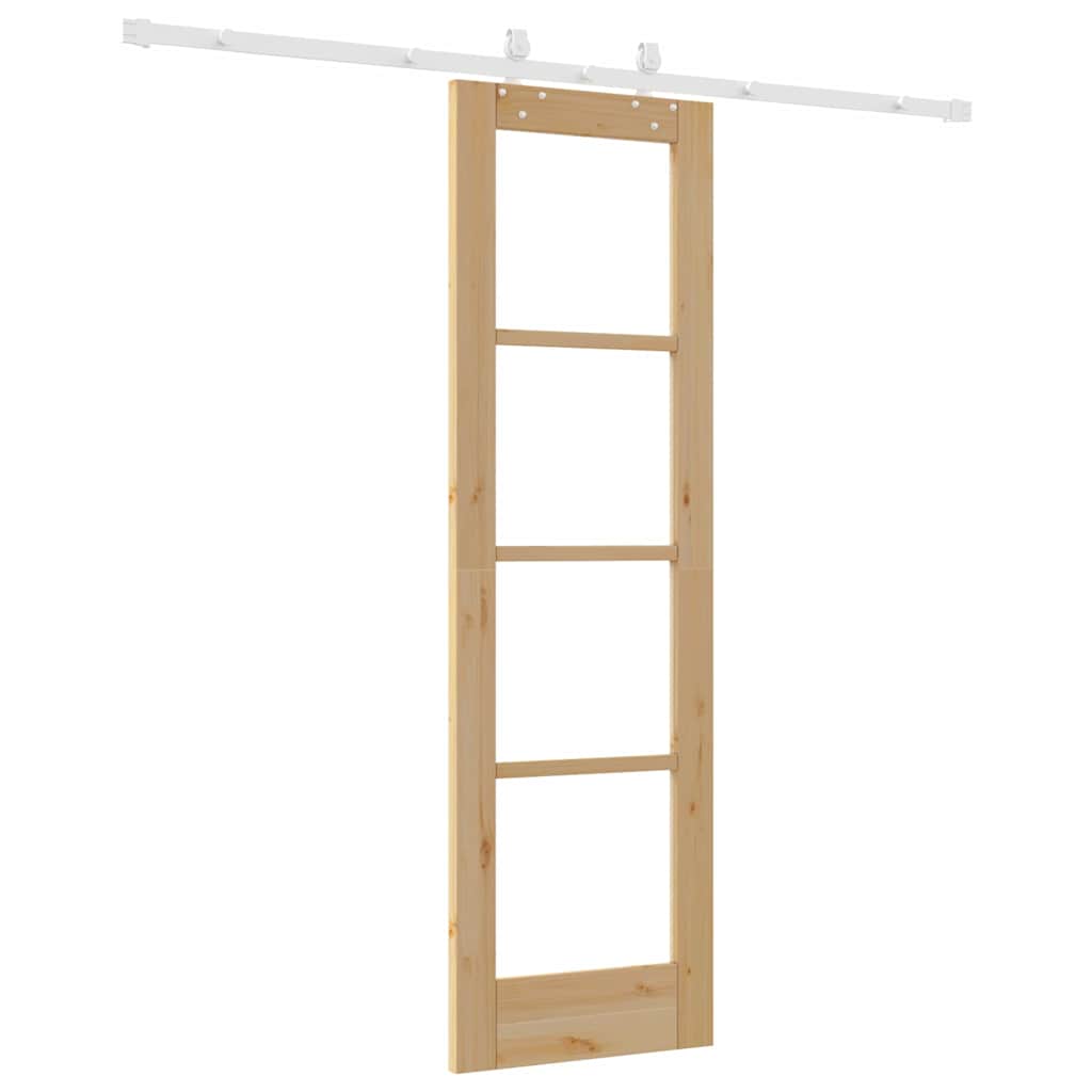 Sliding Door Manual Brown 61 x 198.5 cm Wood and metal