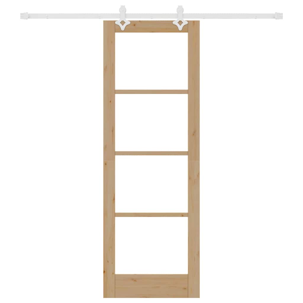 Sliding Door Manual Brown 73.5 x 211 cm Wood and metal