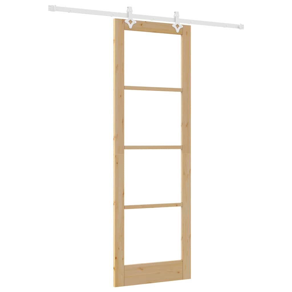 Sliding Door Manual Brown 78 x 232 cm Wood and metal