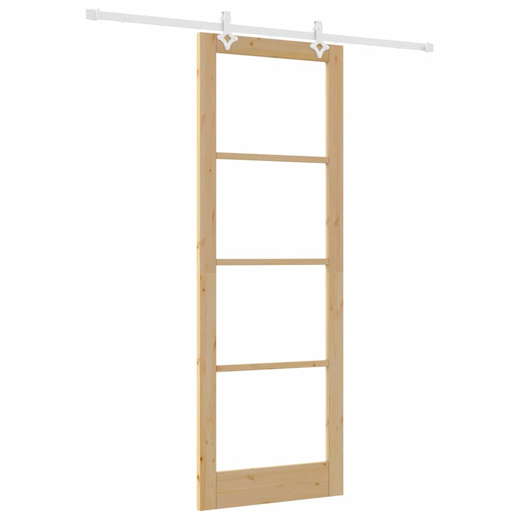 Sliding Door Manual Brown 83 x 232 cm Wood and metal
