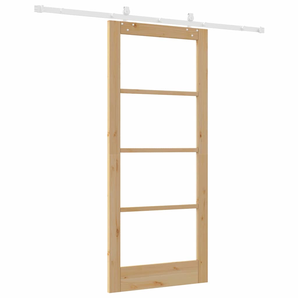 Sliding Door Manual Brown 86 x 198.5 cm Wood and metal