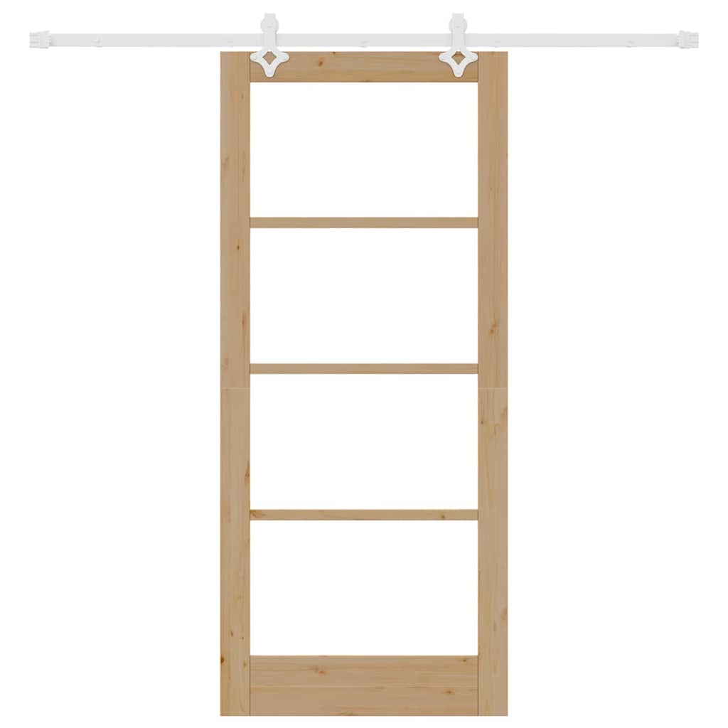 Sliding Door Manual Brown 86 x 198.5 cm Wood and metal