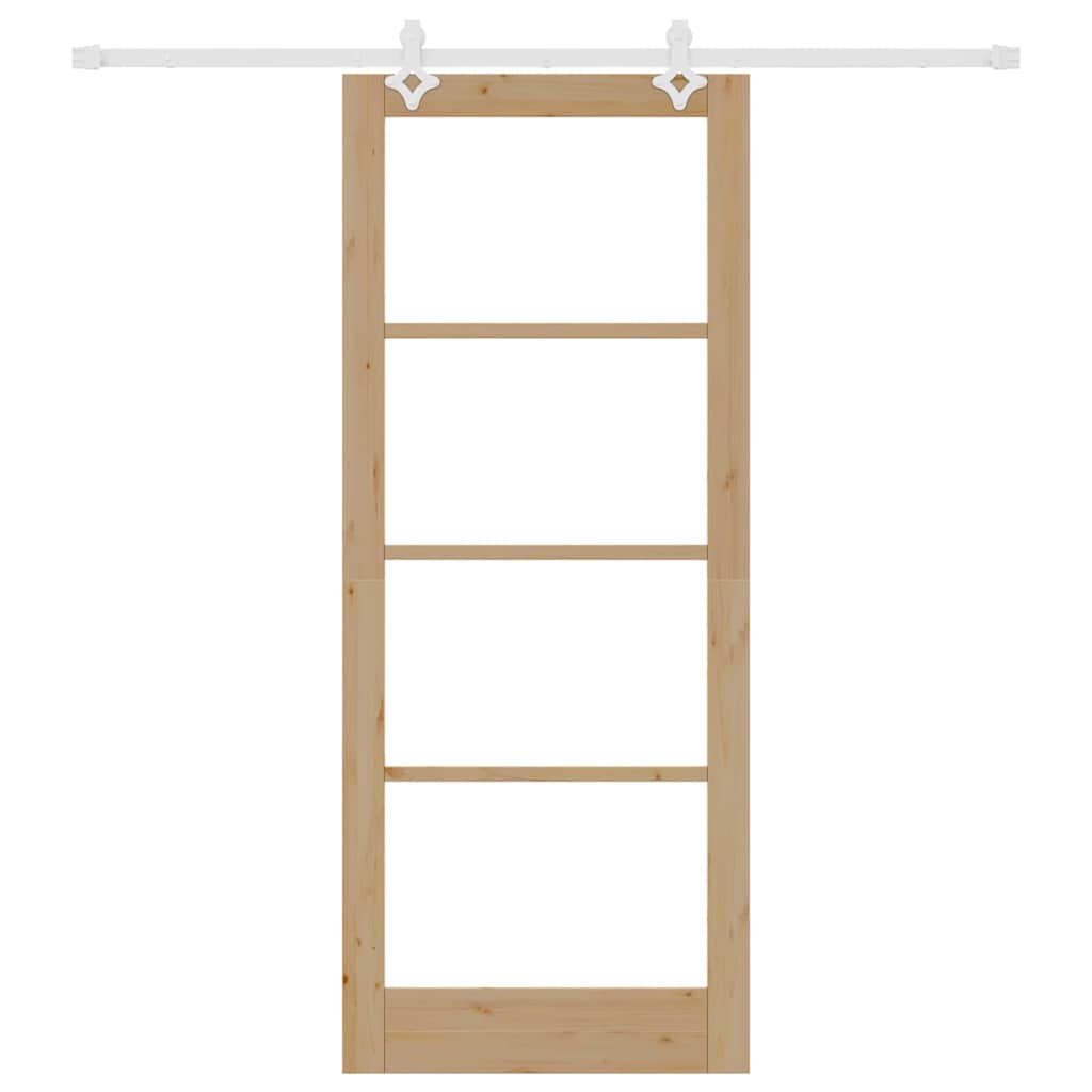 Sliding Door Manual Brown 86 x 211 cm Wood and metal