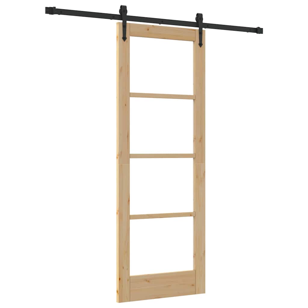 Sliding Door Manual Brown 73.5 x 198.5 cm Wood and metal