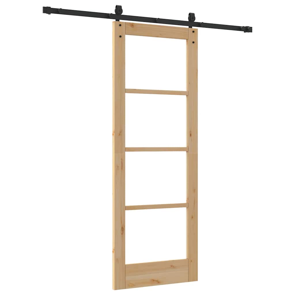 Sliding Door Manual Brown 73.5 x 198.5 cm Wood and metal