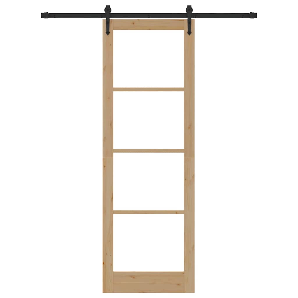Sliding Door Manual Brown 78 x 232 cm Wood and metal