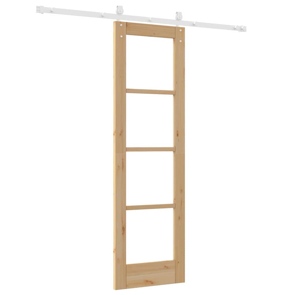 Sliding Door Manual Brown 61 x 198.5 cm Wood and metal