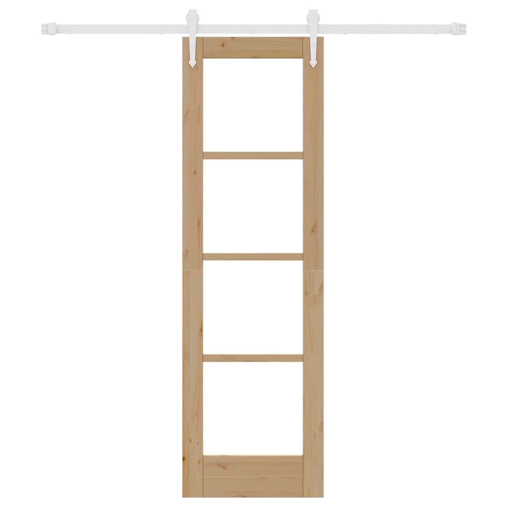 Sliding Door Manual Brown 61 x 198.5 cm Wood and metal