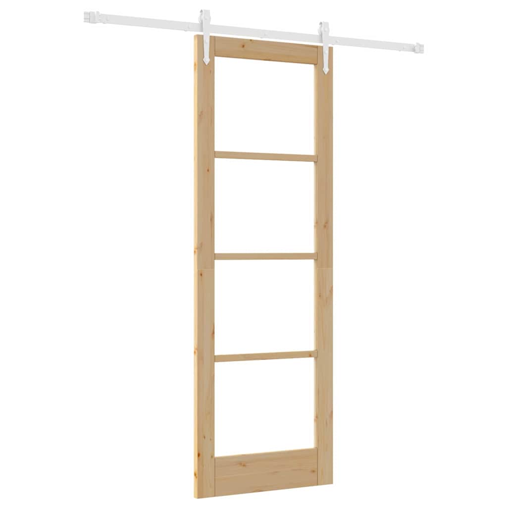 Sliding Door Manual Brown 73.5 x 211 cm Wood and metal