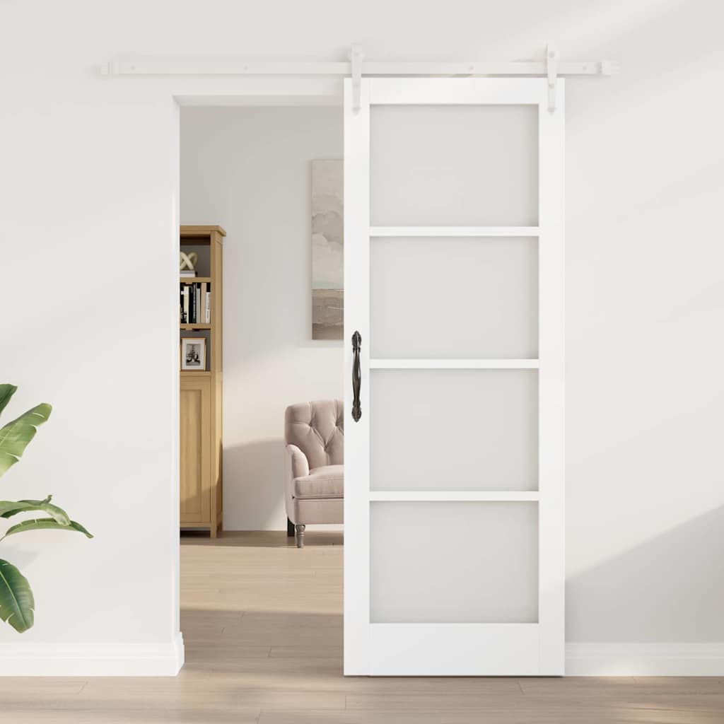 Sliding Door Manual White 78 x 211 cm Wood and metal