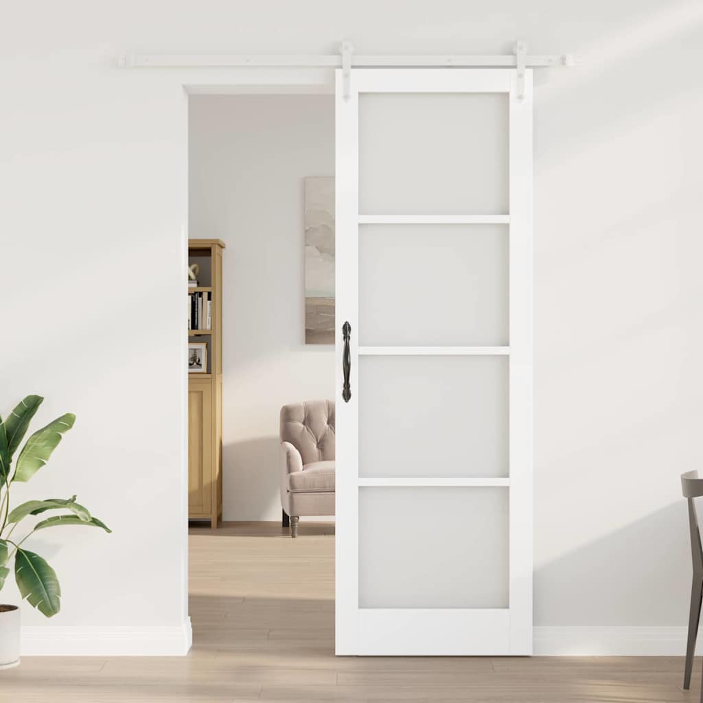 Sliding Door Manual White 78 x 232 cm Wood and metal