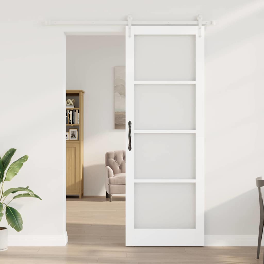 Sliding Door Manual White 83 x 232 cm Wood and metal