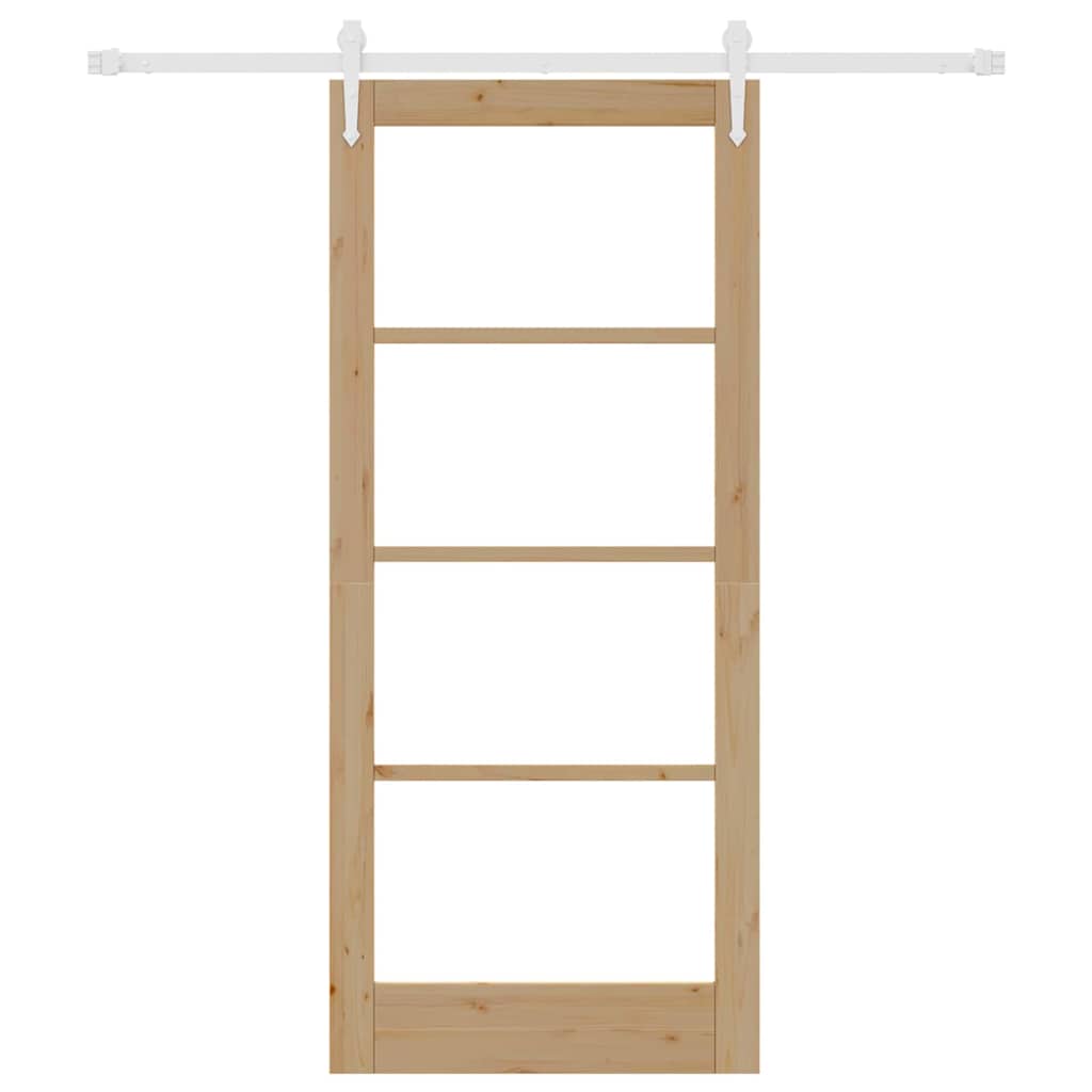 Sliding Door Manual Brown 86 x 198.5 cm Wood and metal