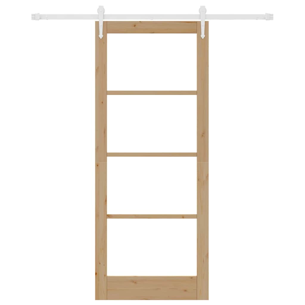Sliding Door Manual Brown 86 x 211 cm Wood and metal