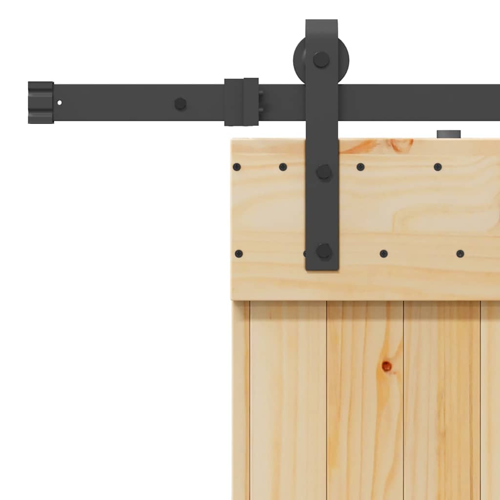 Sliding Door with Hardware Set 100x210 cm Solid Wood Pine