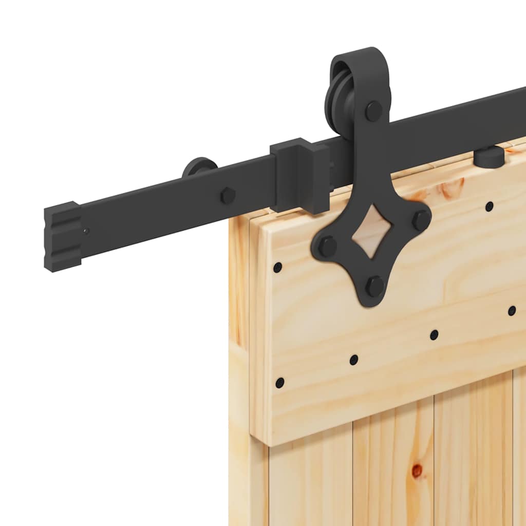 Sliding Door with Hardware Set 100x210 cm Solid Wood Pine