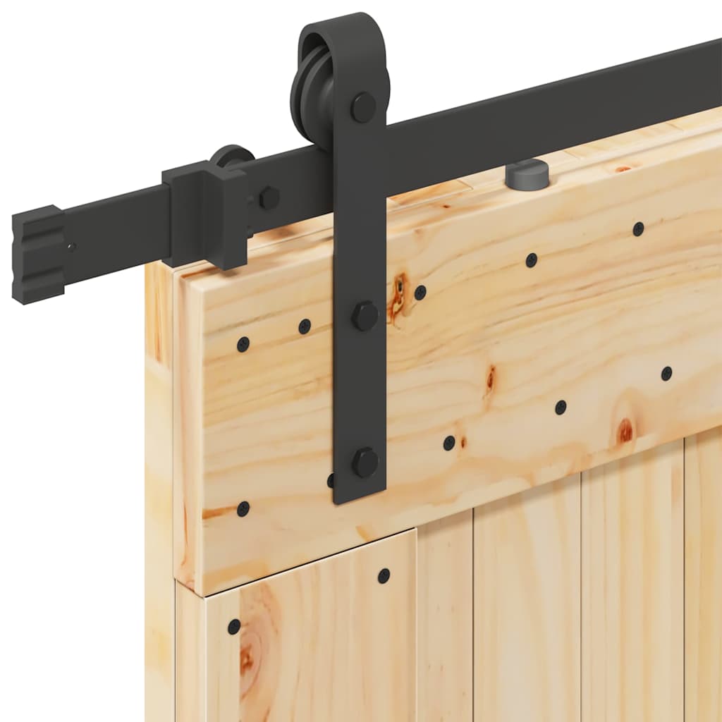 Sliding Door with Hardware Set 95x210 cm Solid Wood Pine