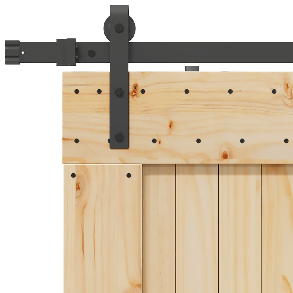 Sliding Door with Hardware Set 95x210 cm Solid Wood Pine