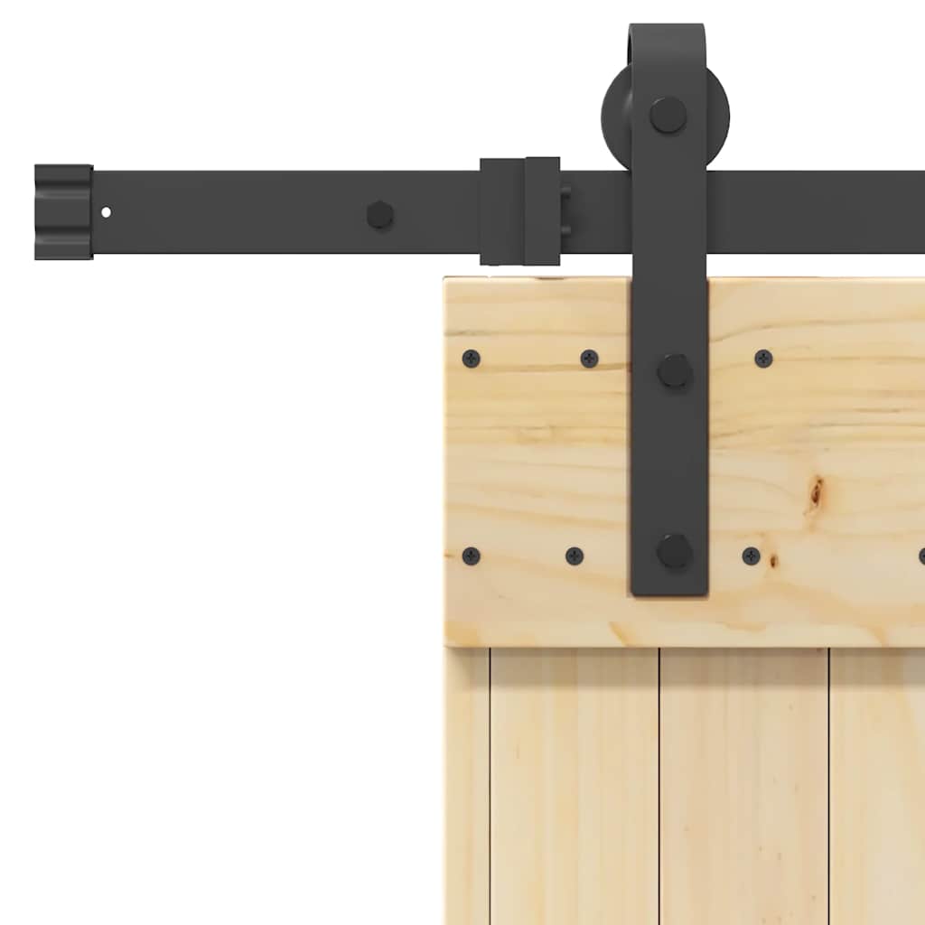 Sliding Door with Hardware Set 85x210 cm Solid Wood Pine