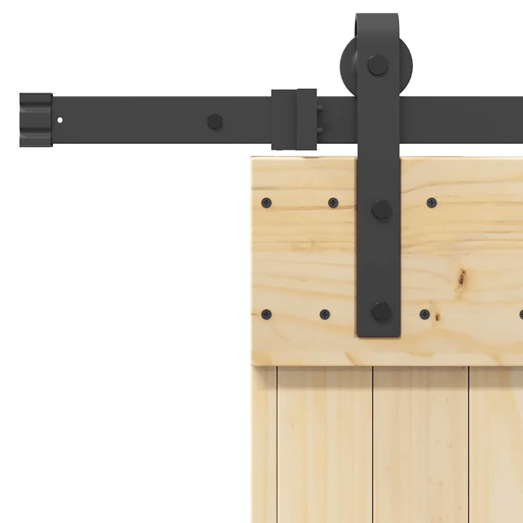Sliding Door with Hardware Set 95x210 cm Solid Wood Pine