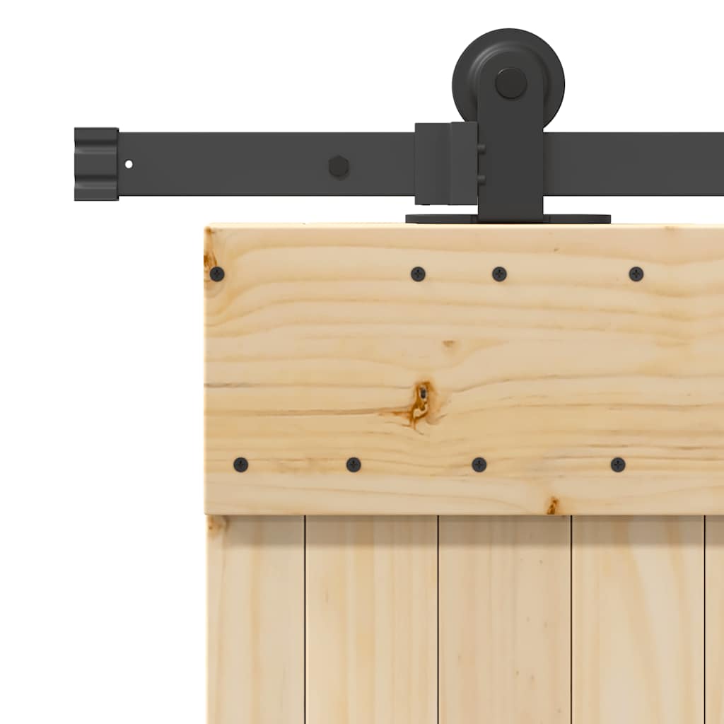Sliding Door with Hardware Set 70x210 cm Solid Wood Pine