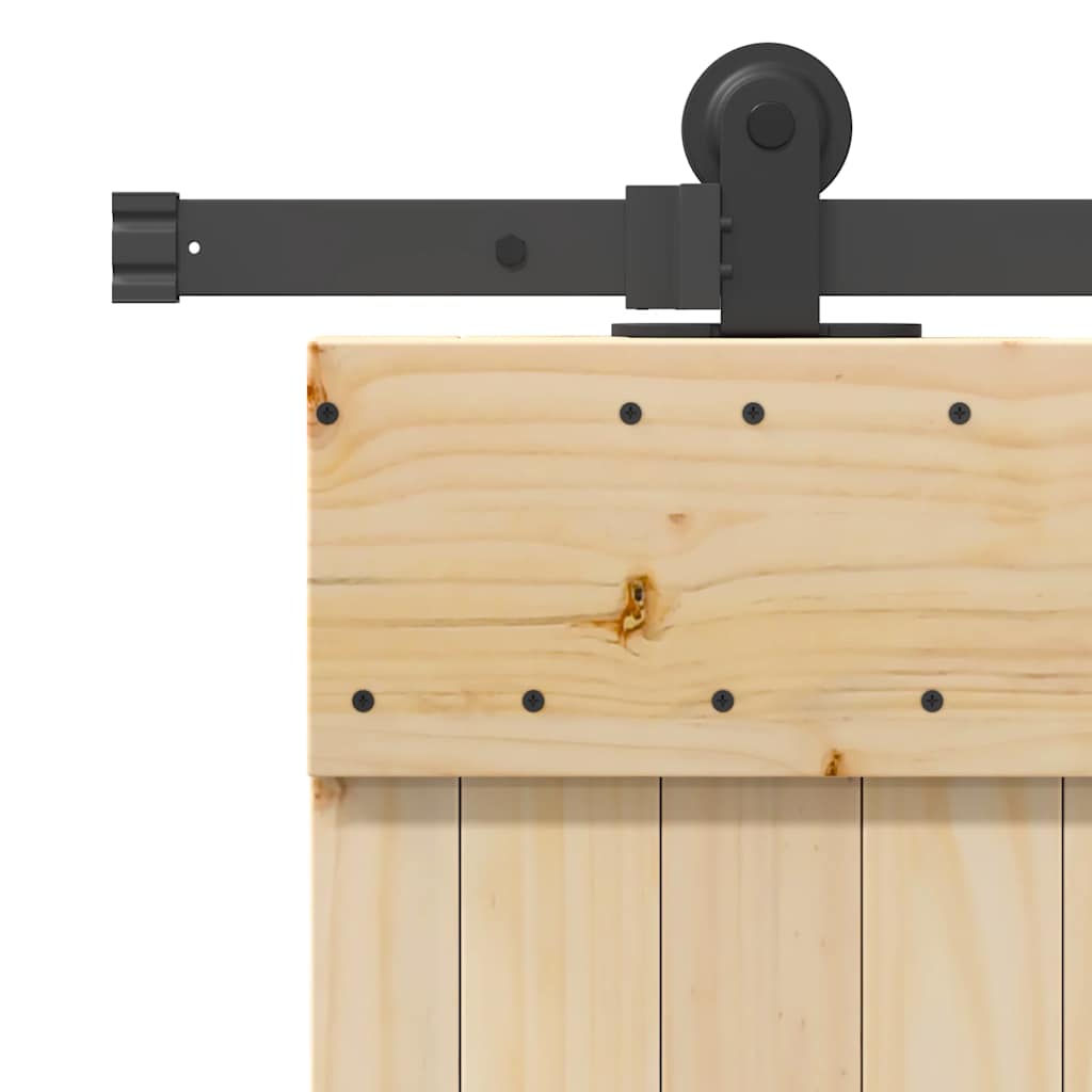 Sliding Door with Hardware Set 85x210 cm Solid Wood Pine