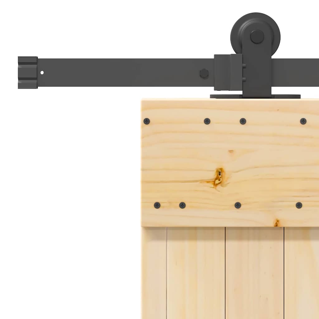 Sliding Door with Hardware Set 95x210 cm Solid Wood Pine