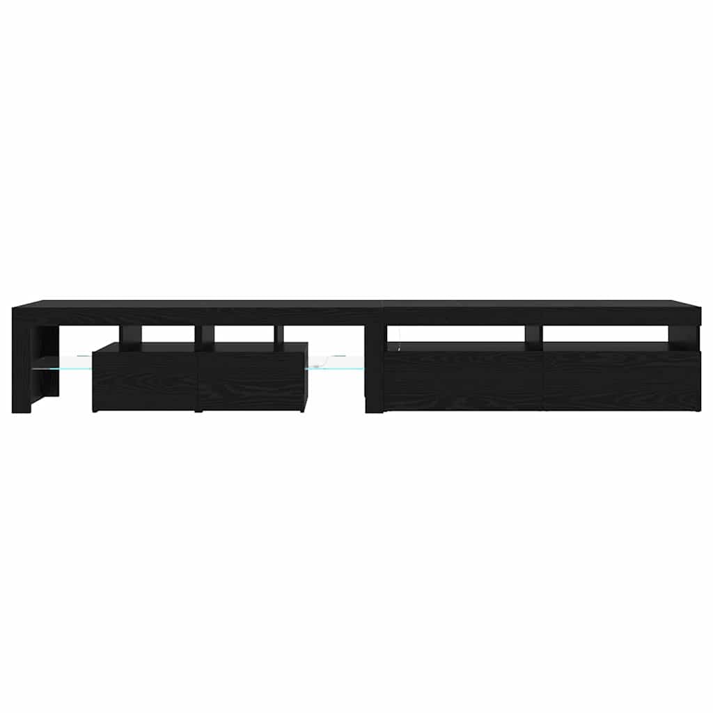 TV Cabinets 2 pcs Black oak 260 x 36.5 x 40 cm Engineered wood