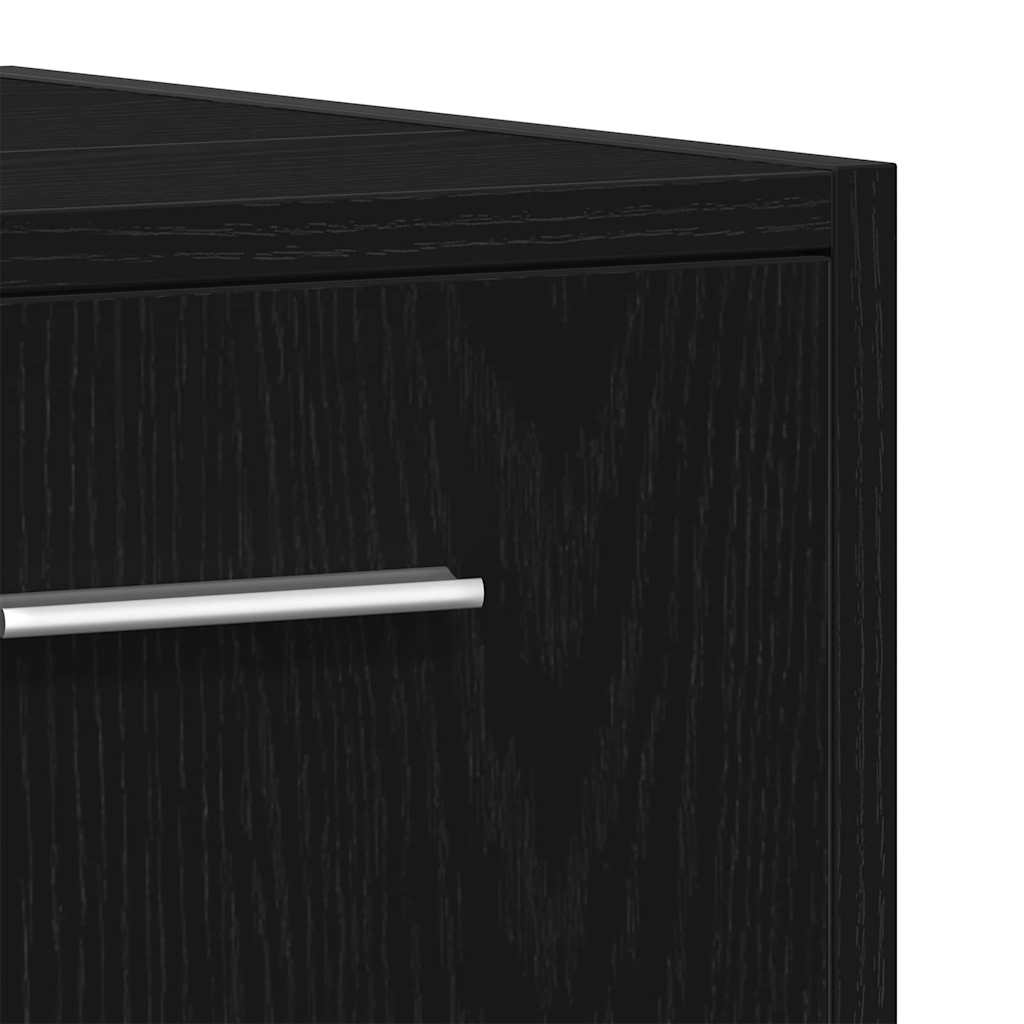 Bathroom Furniture with Door 3 pcs Black Oak 30 x 30 x 183.5 cm