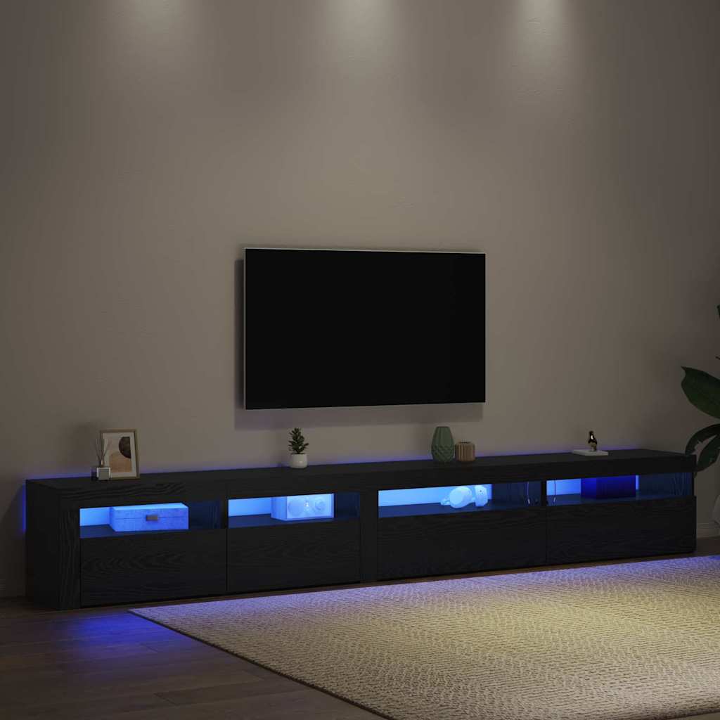 TV Cabinet Set 3 pcs Black oak 270 x 35 x 40 cm Engineered wood