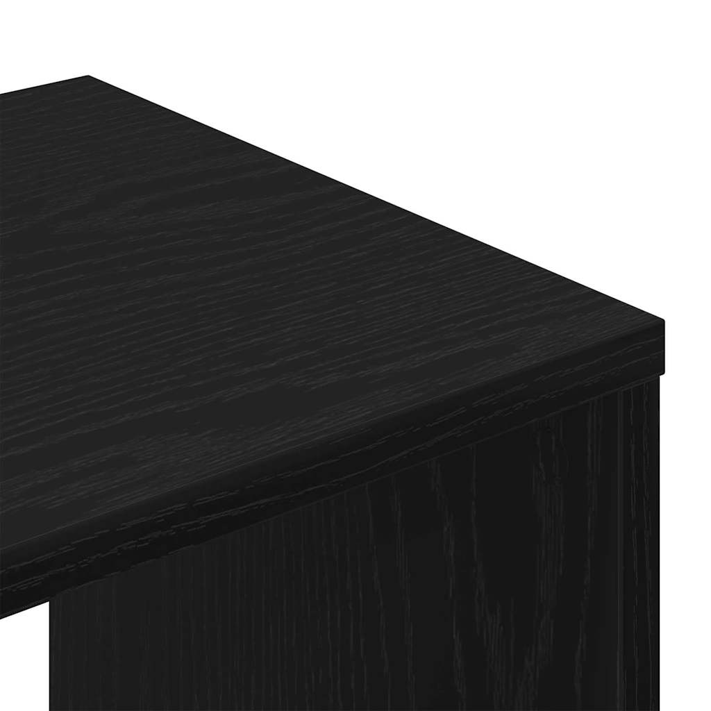 TV Cabinet Set Wall-mounted 6 pcs Black oak Engineered Wood