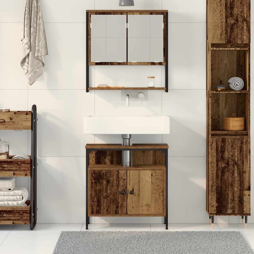 Bathroom Furniture Set with Storage 2 pcs Brown 60 x 30 x 60 cm