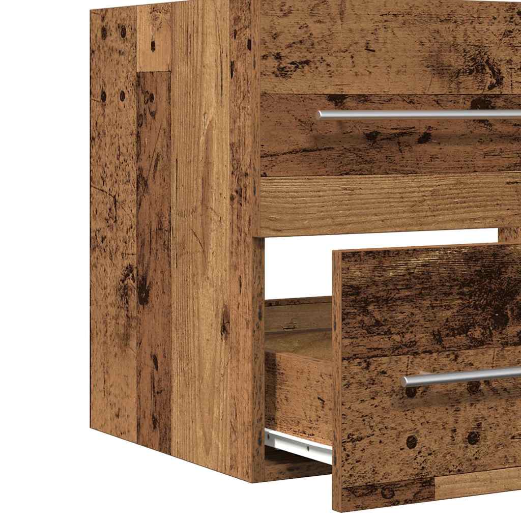 Sink Cabinet with Basin 2 pcs Old Wood 60 x 38.5 x 48 cm