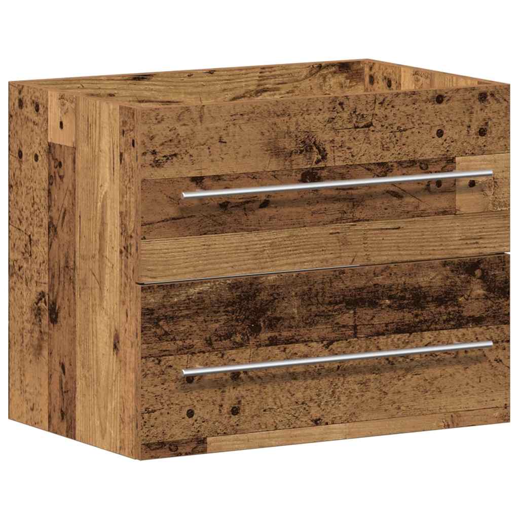 Sink Cabinet with Basin 2 pcs Old Wood 60 x 38.5 x 48 cm