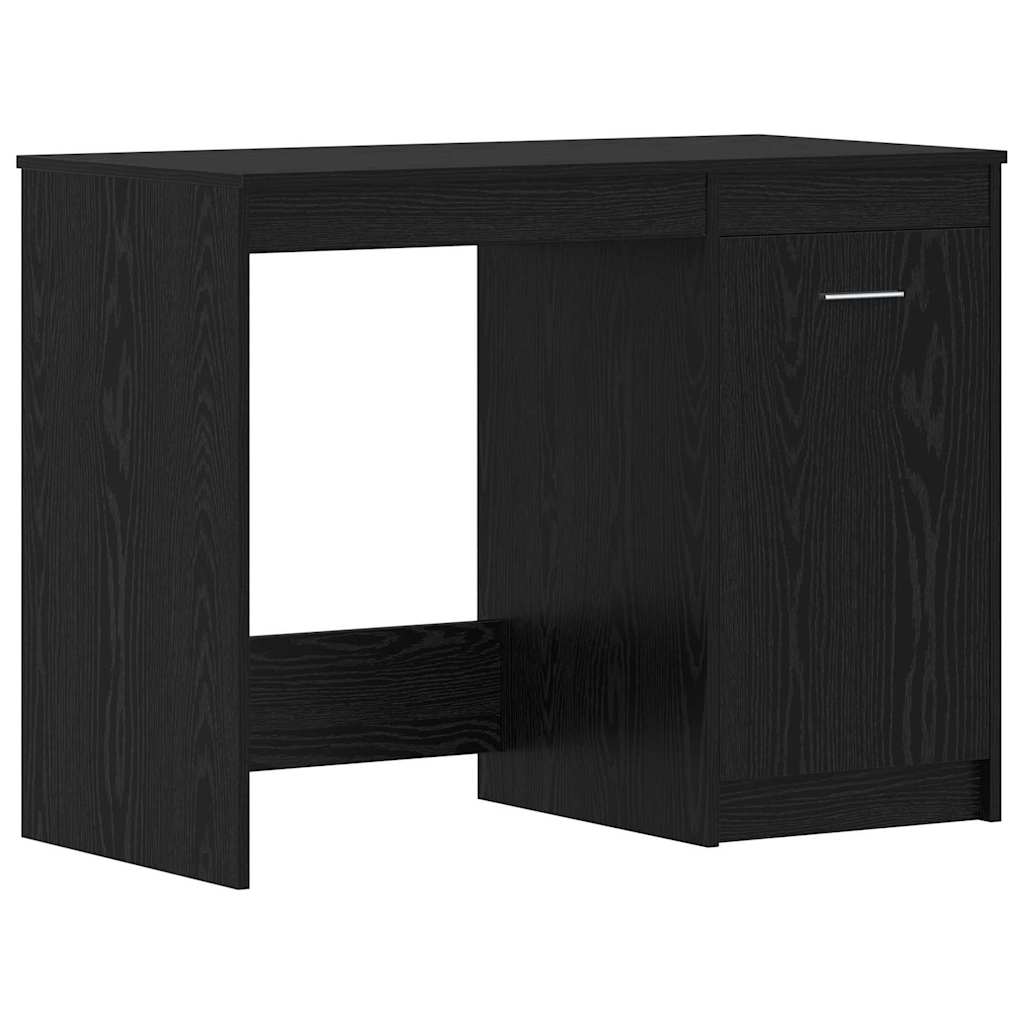 Desk with Door 2 pcs Black oak 140 x 50 x 76 cm Engineered wood