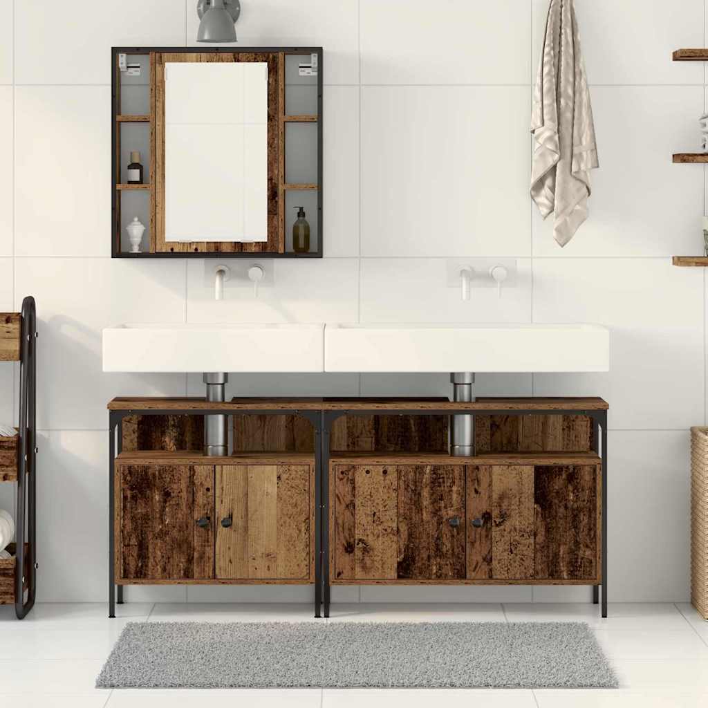Bathroom Vanity Units with Shelf 3 pcs Brown 80 x 30 x 60 cm