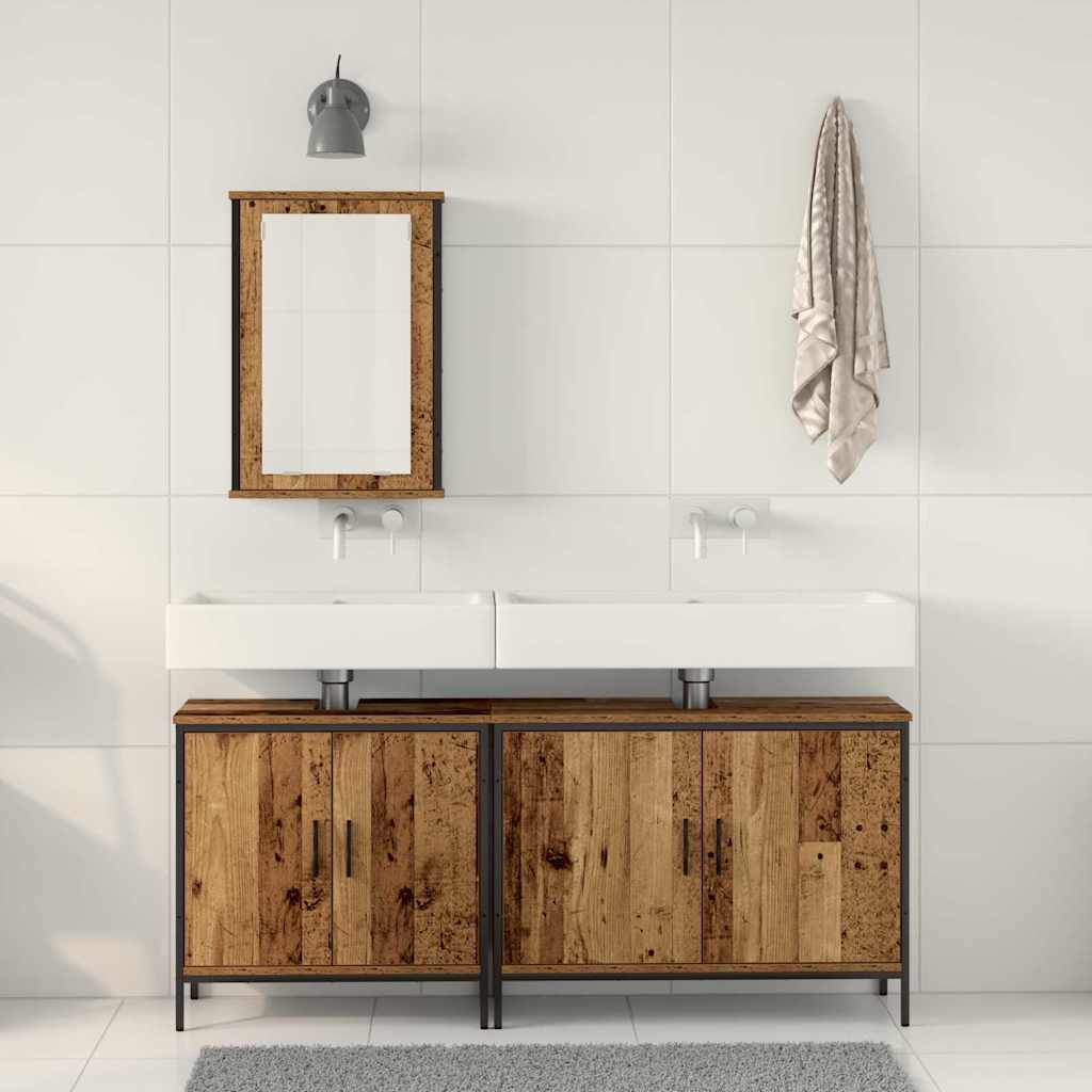 Bathroom Furniture Set with Storage 3 pcs Brown 80 x 30 x 60 cm