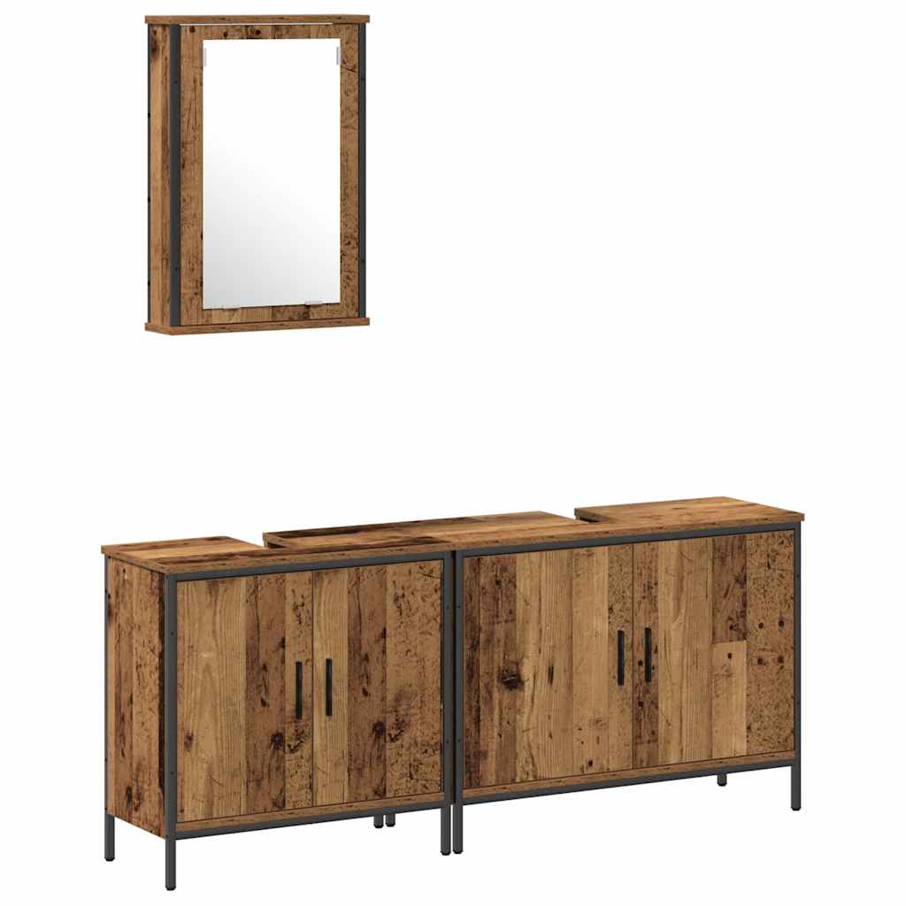 Bathroom Furniture Set with Storage 3 pcs Brown 80 x 30 x 60 cm