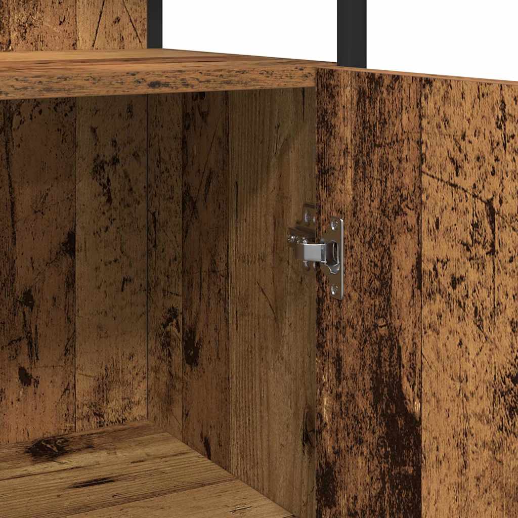 Bathroom Furniture Set with Door 3 pcs Brown 33 x 33 x 120.5 cm