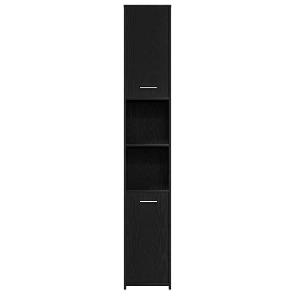 Bathroom Furniture Set 4 pcs Black Oak 30 x 30 x 183.5 cm