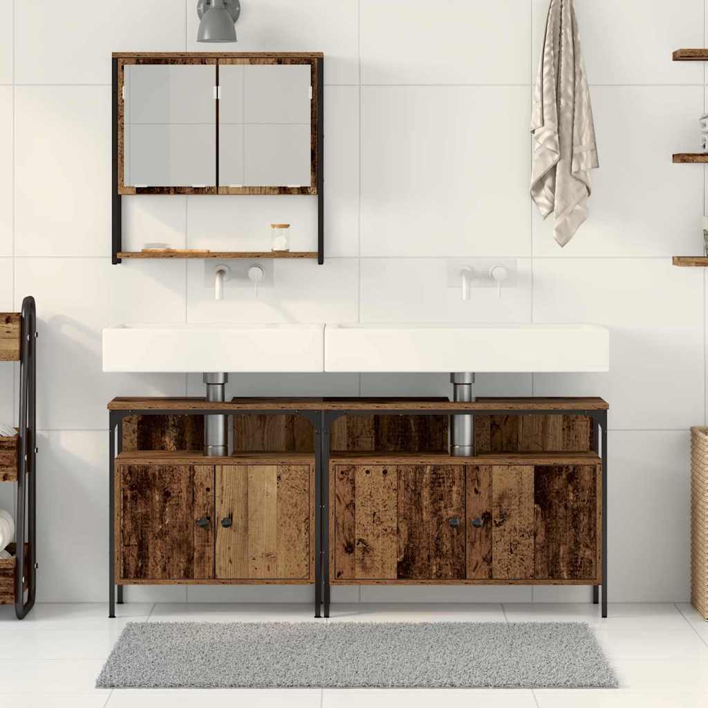 Bathroom Furniture Set with Storage 3 pcs Brown 80 x 30 x 60 cm