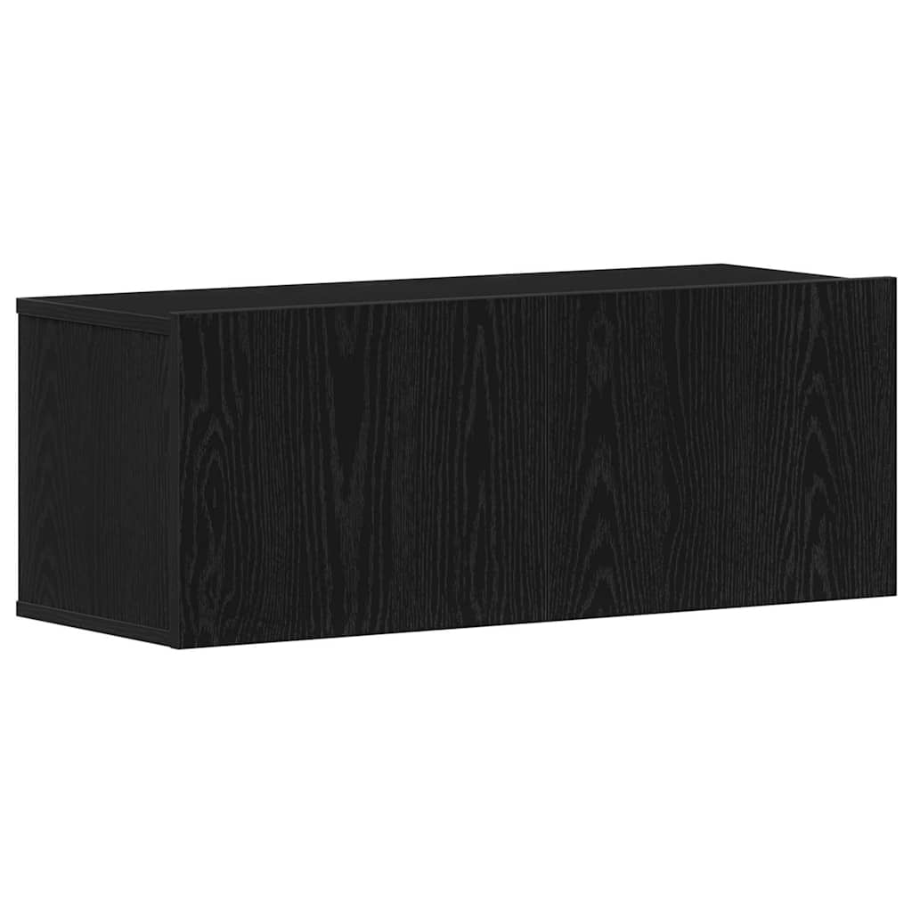 TV Cabinet Set 8 pcs Black oak 100 x 30 x 30 cm Engineered wood