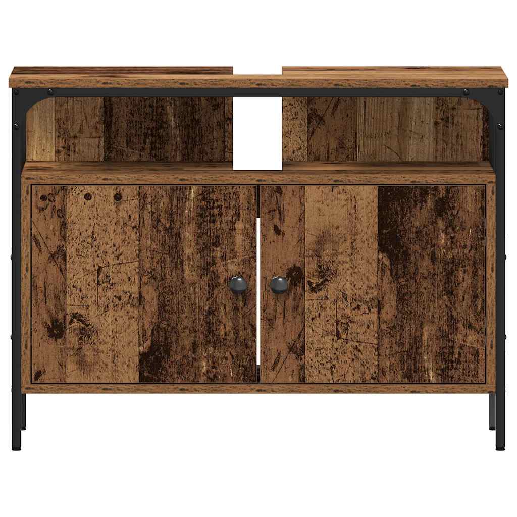 Bathroom Furniture Set 4 pcs Old wood 33 x 33 x 185.5 cm