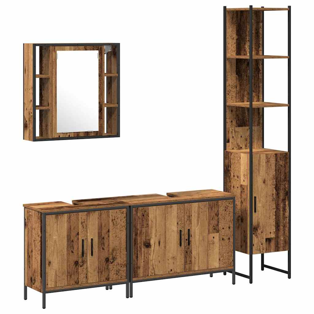 Bathroom Furniture Set Other 4 pcs Brown 33 x 33 x 185.5 cm