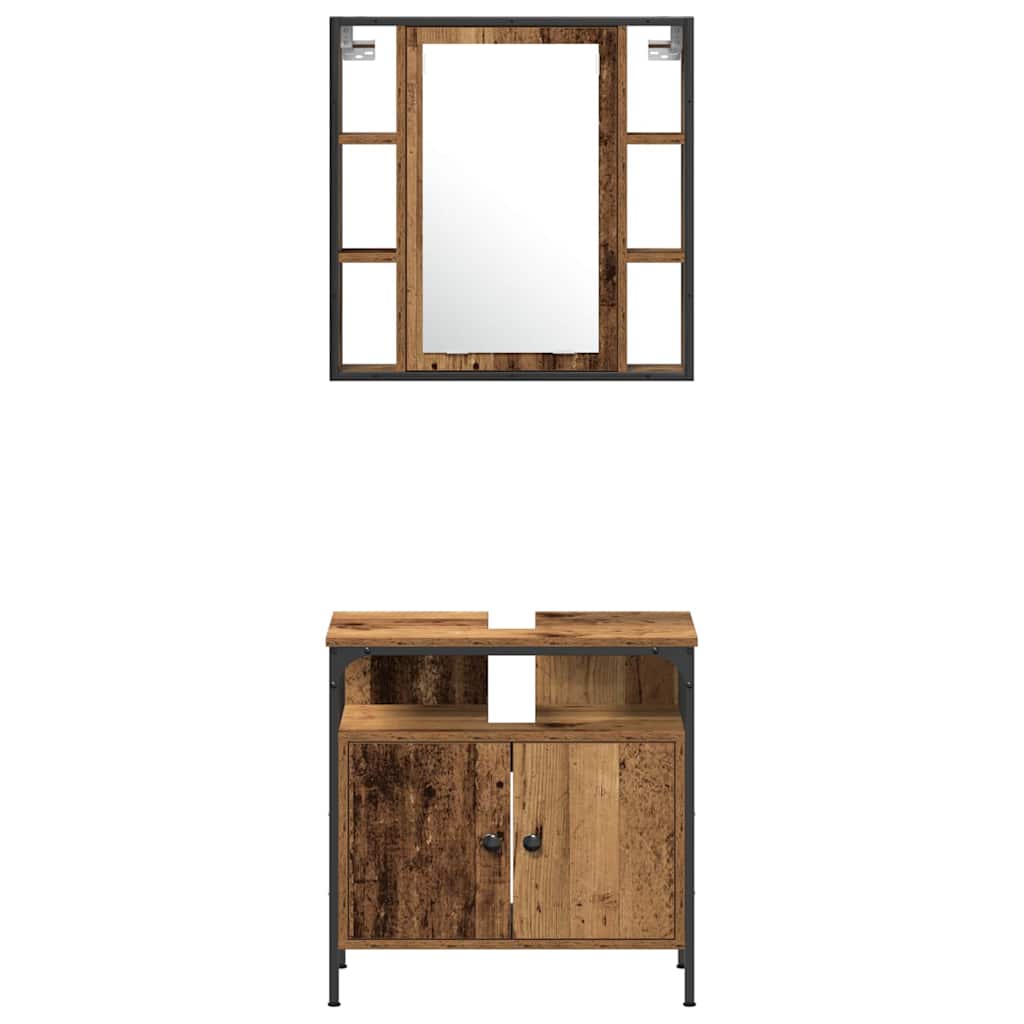 Bathroom Furniture Set Other 4 pcs Old wood 33 x 33 x 185.5 cm