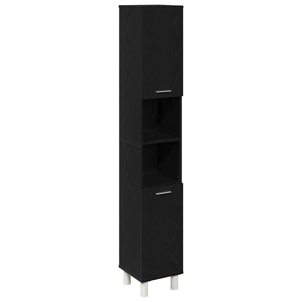 Bathroom Furniture Set with Door 4 pcs Black 30 x 30 x 179.5 cm